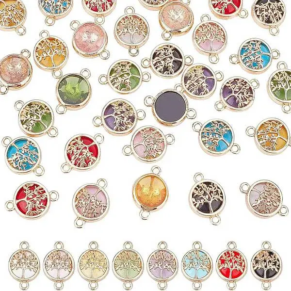 28pcs 7 colors Glass Connector Charms