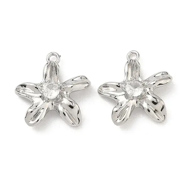 Brass Micro Pave Cubic Zirconia Pendants