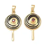 Brass Micro Pave Cubic Zirconia Pendants