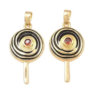 Brass Micro Pave Cubic Zirconia Pendants