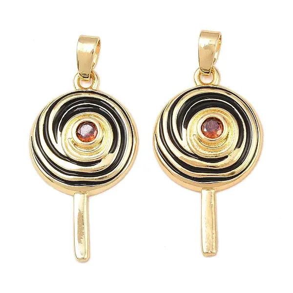 Brass Micro Pave Cubic Zirconia Pendants