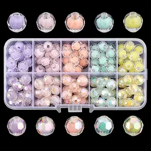 120Pcs 10 Style Transparent Acrylic Beads