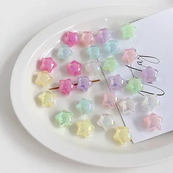 UV Plating Iridescent Acrylic Beads