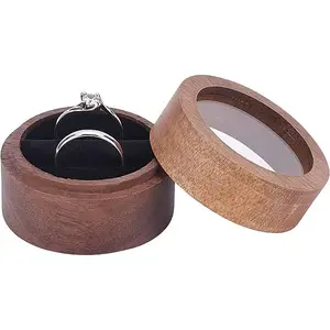 Walnut Wooden Engagement Ring Boxes