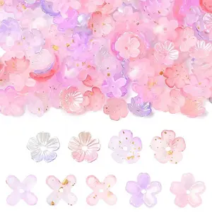 Metal Enlaced Acrylic Bead Caps