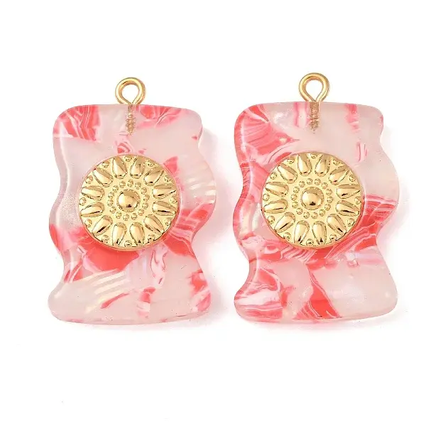 304 Stainless Steel Resin Pendants