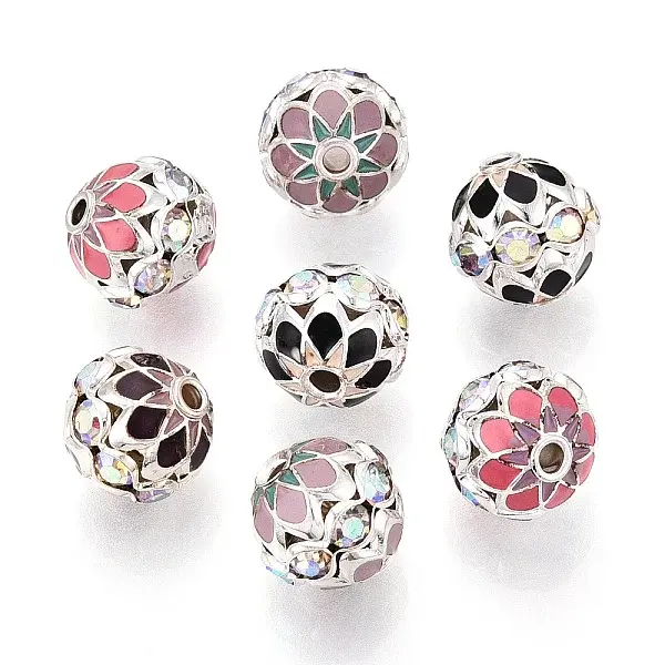 Round Brass Enamel Beads