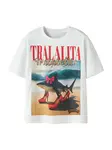 NAME IT Tričko 'NKFAdessa'  modrozelená / zlatá / tmavočervená / biela