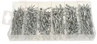 GEKO Trhací nýty hliníkové, 2.4 x 6 - 4.8 x 10 mm, plochá hlava, sada 400 kusů