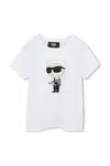 Dětské bavlněné tričko Karl Lagerfeld bílá barva, Z30491