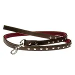 COBBYS PET Vodidlo z pravej kože hnedé, podšité, zdobené striebornými nitmi 15mm/120cm