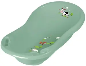 Keeeper Dětská vanička Funny Farm s výpustí 84 cm - khaki