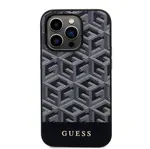 Zadní kryt Guess PU G Cube MagSafe pro Apple iPhone 13 Pro Max, černá