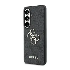 Zadní kryt Guess PU 4G Metal Logo pro Samsung Galaxy S26, šedá