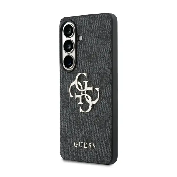 Zadní kryt Guess PU 4G Metal Logo pro Samsung Galaxy S26, šedá