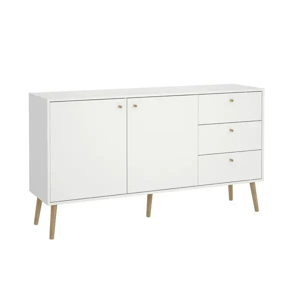 Livetastic ŠIROKÁ KOMODA, bílá, 147,2/81,7/39,1 cm