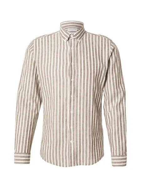 Lindbergh Košeľa  hnedá / biela