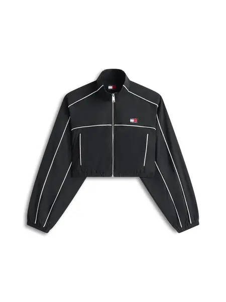 Tommy Jeans Prechodná bunda  čierna / biela