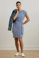 Šaty Lauren Ralph Lauren modrá barva, midi, přiléhavé, 200973606