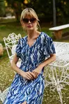 Marisse Blue Short-Sleeved Midi Dress
