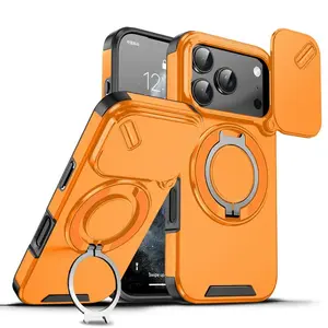 Camslide Stand obal, iPhone 17 Pro, oranžový