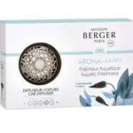 Maison Berger Paris Dárková sada difuzér do auta Aroma Happy chrome + náplň Aquatic Freshness