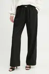 Kalhoty Liu Jo dámské, černá barva, široké, high waist, TA5204 TS922