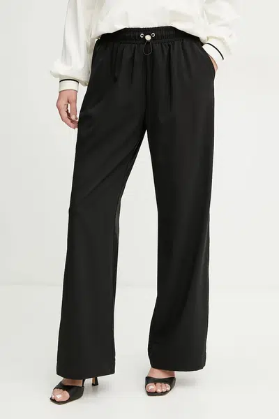 Kalhoty Liu Jo dámské, černá barva, široké, high waist, TA5204 TS922