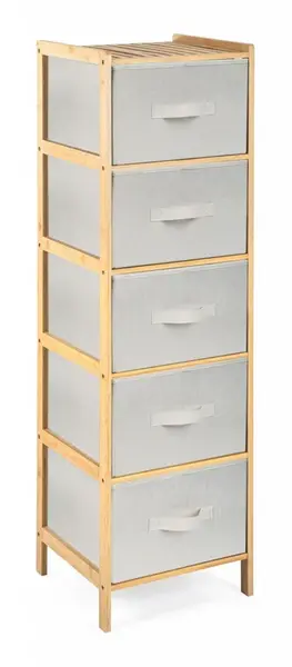 g21 Bambusový regál s 5 košíky, béžový