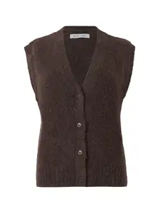 Samsøe Samsøe Pletená vesta 'Sajeanne'  tmavohnedá
