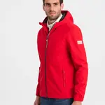 Červená pánská softshellová bunda Ombre Clothing
