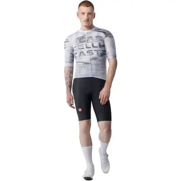 Castelli STRATUS LOGO JERSEY Pánsky cyklistický dres, biela, veľkosť XXXL