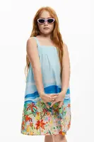 Dětské bavlněné šaty Desigual modrá barva, mini, 25SGVW01