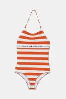 Jednodílné dětské plavky Tommy Hilfiger oranžová barva, UG0UG00790
