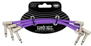 Ernie Ball Flex Patch Cable 6" Purple 3-Pack