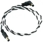 Ibanez Twisted DC Cable Black & White, Length: 24" Straight & Angled P