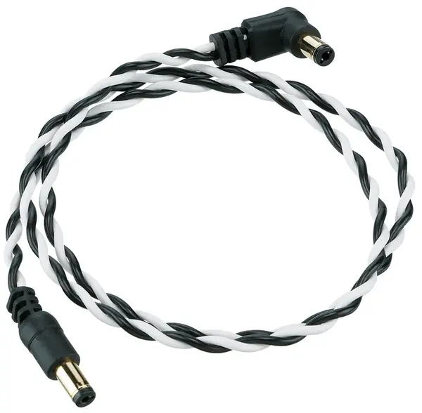 Ibanez Twisted DC Cable Black & White, Length: 24" Straight & Angled P