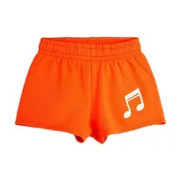 Dětské bavlněné šortky Mini Rodini Note oranžová barva, s aplikací, 2523011042