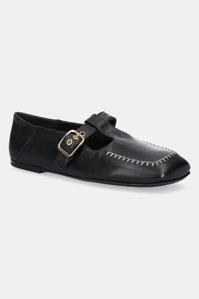 Kožené baleríny AGL Ceramic Shoes černá barva, D840006PGKA0761013