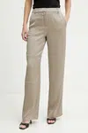 Kalhoty Marciano Guess EVA dámské, béžová barva, kapsáče, high waist, 5GGB10 7079A