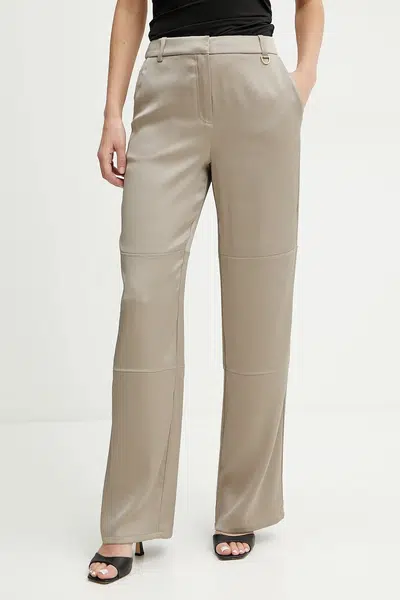 Kalhoty Marciano Guess EVA dámské, béžová barva, kapsáče, high waist, 5GGB10 7079A