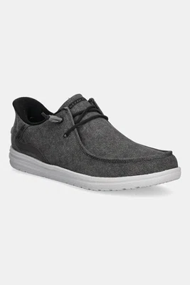 Mokasíny Skechers MELSON pánské, šedá barva, 210959