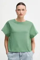 Bavlněné tričko United Colors of Benetton dámské, zelená barva, 3U53D109U