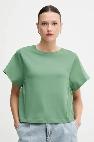 Bavlněné tričko United Colors of Benetton dámské, zelená barva, 3U53D109U