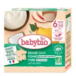 Babybio Svačinka s kokosovým mlékem jablko a hruška 4x85 g