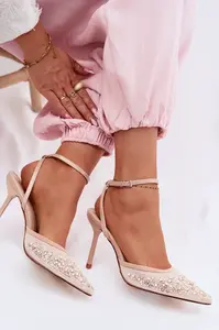 Boto dámské béžové sandály na podpatku