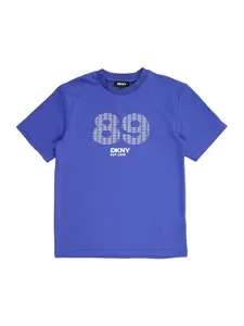 DKNY Tričko  modrá / biela