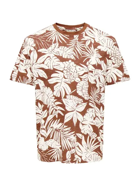 Only & Sons Tričko 'ONSPERRY'  hnedá / biela