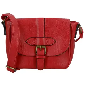 Trendy dámská koženková crossbody kabelka Divina, červená