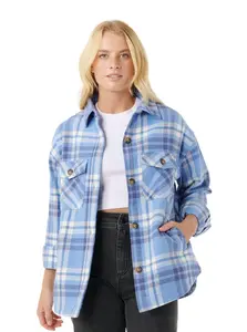 Rip curl dámská košile Oceanic L/S Flannel Blue | Bílá | Velikost M | 100% bavlna